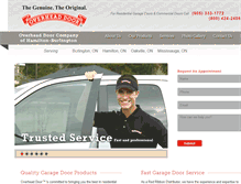 Tablet Screenshot of overheaddoorburlington.ca